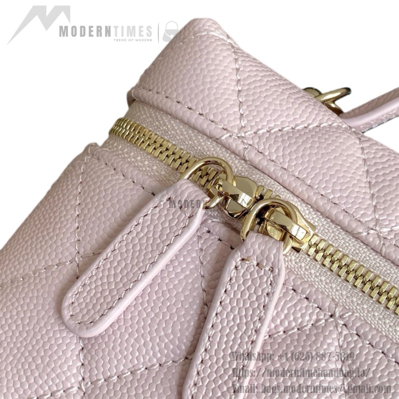 Chanel 25BLP Handle Box Bag Caviar Calfskin Black Gold Hardware