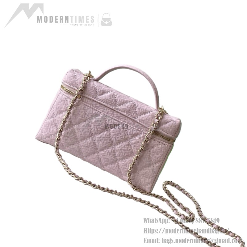 Chanel 25BLP Handle Box Bag Caviar Calfskin Black Gold Hardware