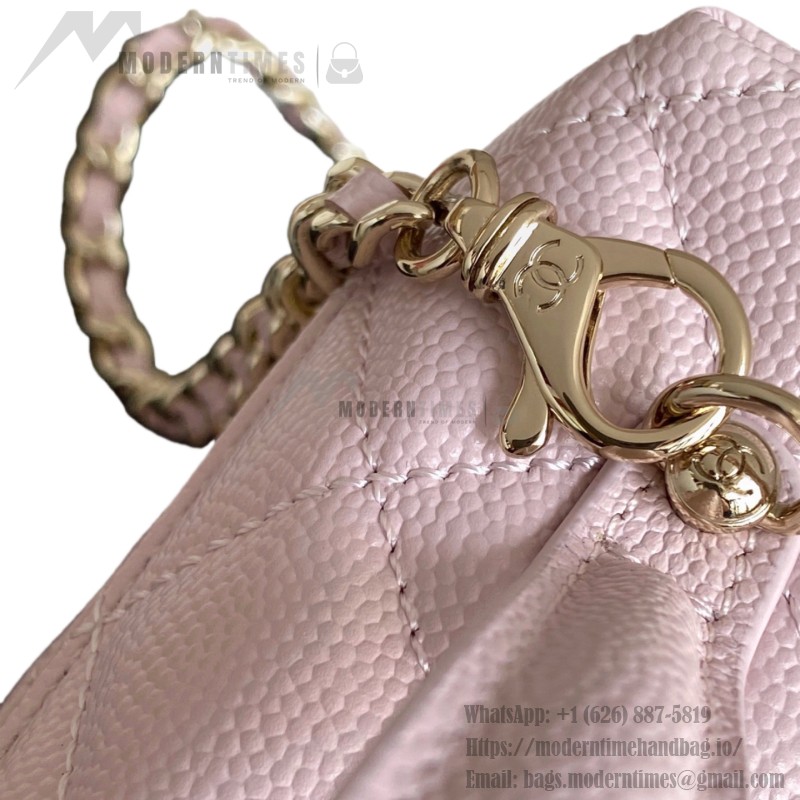 Chanel 25BLP Handle Box Bag Caviar Calfskin Black Gold Hardware