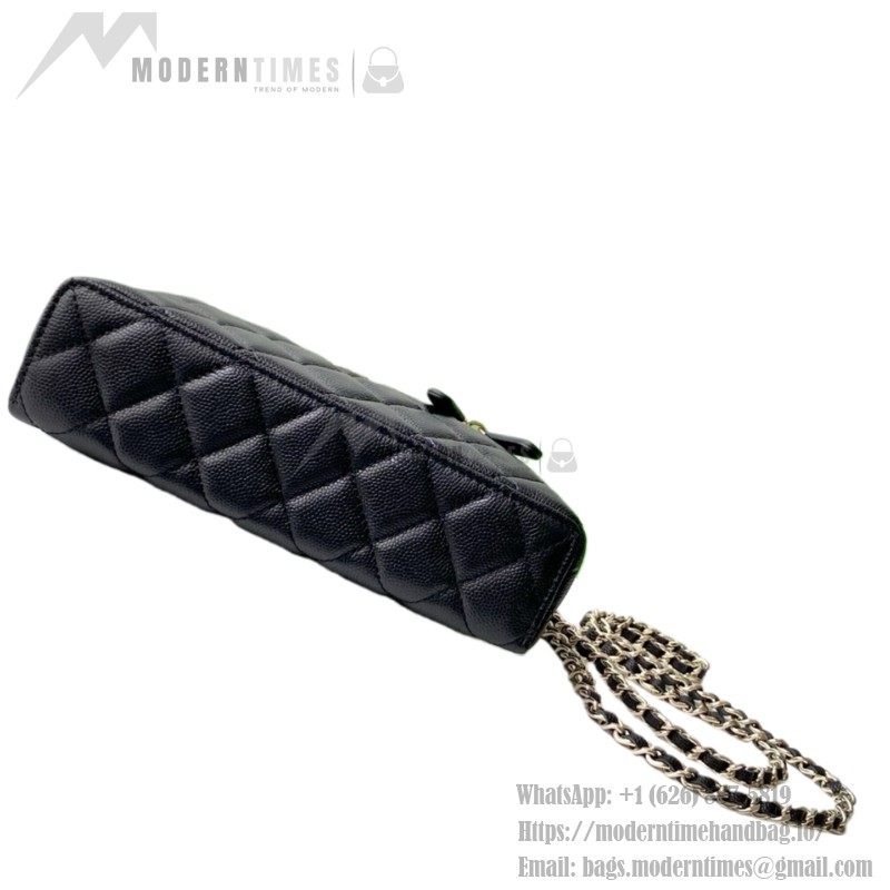 Chanel 25BLP Handle Box Bag Caviar Calfskin Black Gold Hardware