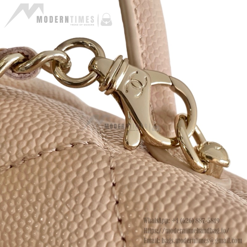 Chanel 25BLP Handle Box Bag Caviar Calfskin Black Gold Hardware