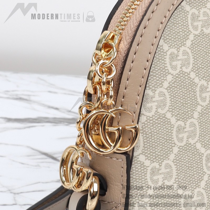 Gucci 499621 Cream Oat Leather Shoulder Bag Replica