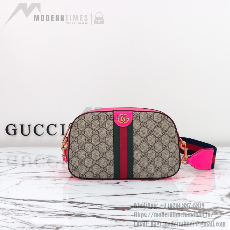 Gucci GG Leather Shoulder Bag 752591 Fluorescent Pink-Purple