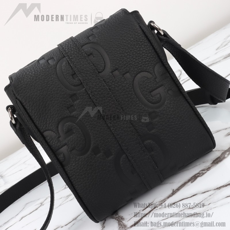 Gucci 760235 Black Embossed GG Leather Bag
