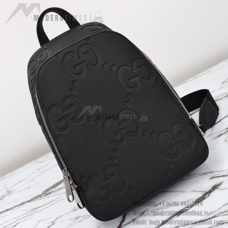 Gucci 766937 Black Embossed G Leather Shoulder Bag