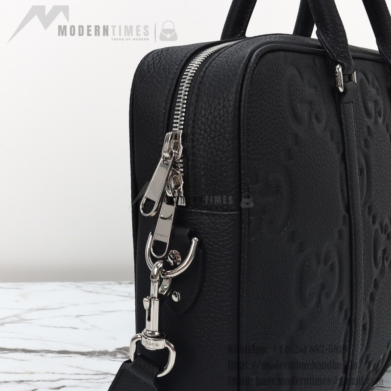 Gucci 792264 Black Embossed Large G Leather Tote Bag