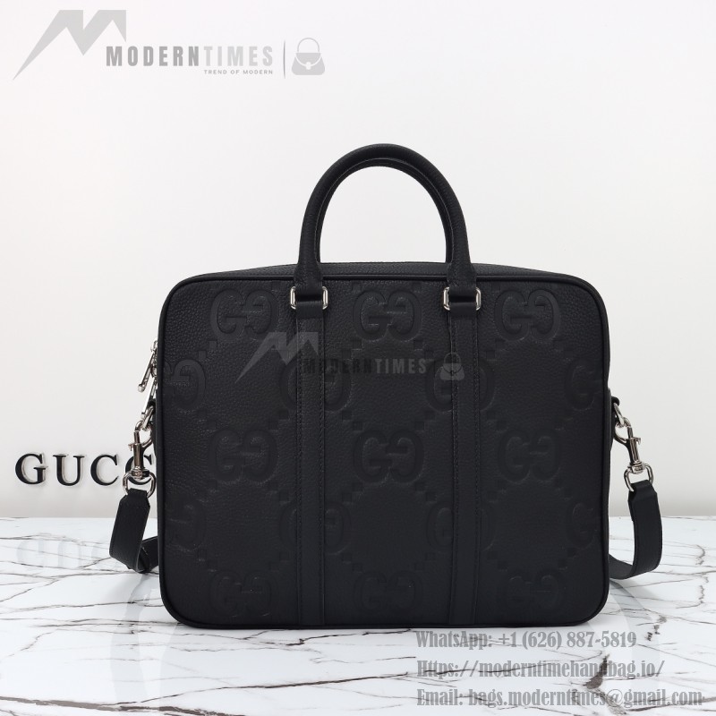 Gucci 792264 Black Embossed Large G Leather Tote Bag