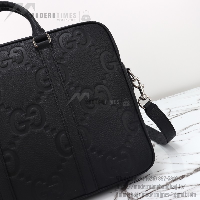 Gucci 792264 Black Embossed Large G Leather Tote Bag
