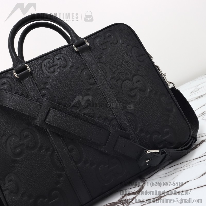 Gucci 792264 Black Embossed Large G Leather Tote Bag