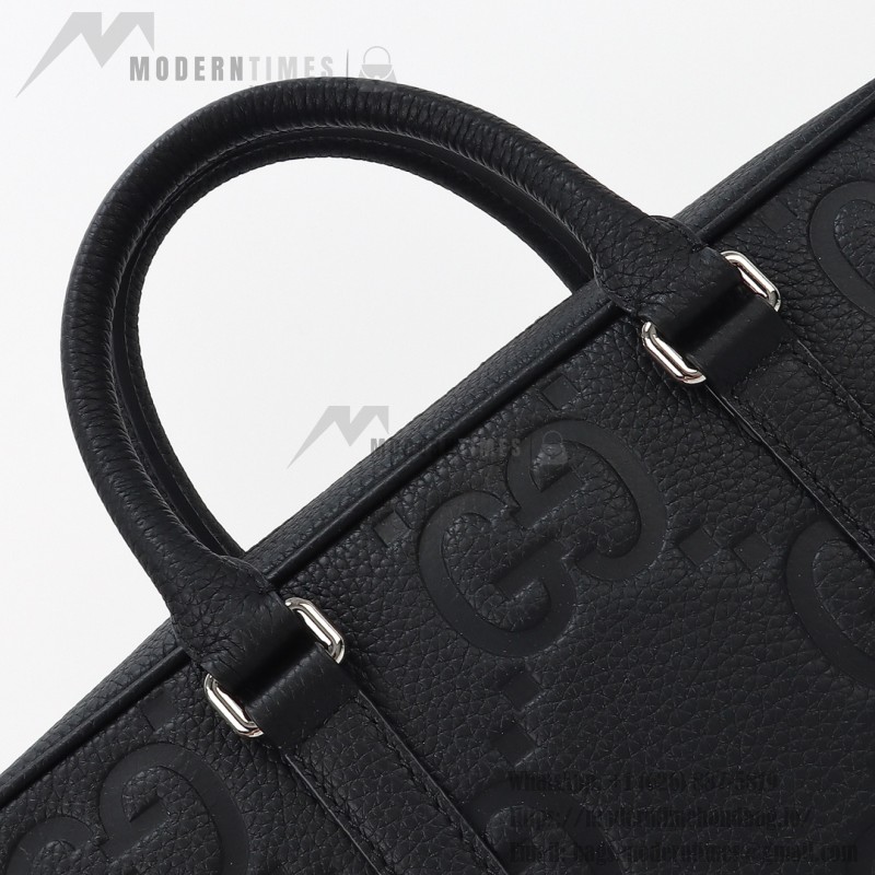 Gucci 792264 Black Embossed Large G Leather Tote Bag