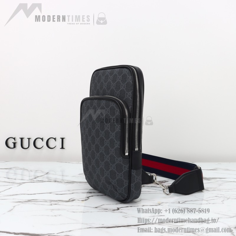 Gucci 822073 Black Rubber Leather Handbag