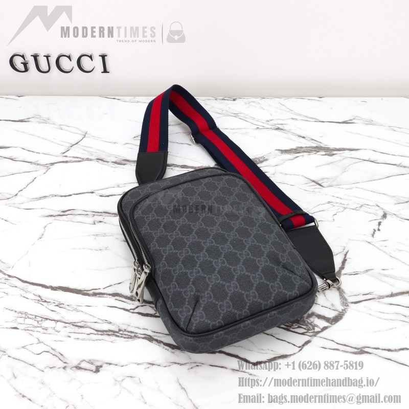 Gucci 822073 Black Rubber Leather Handbag