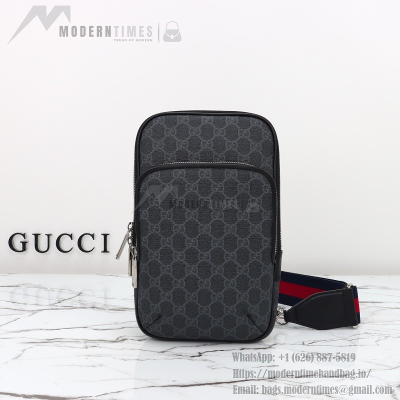 Gucci 822073 Black Rubber Leather Handbag