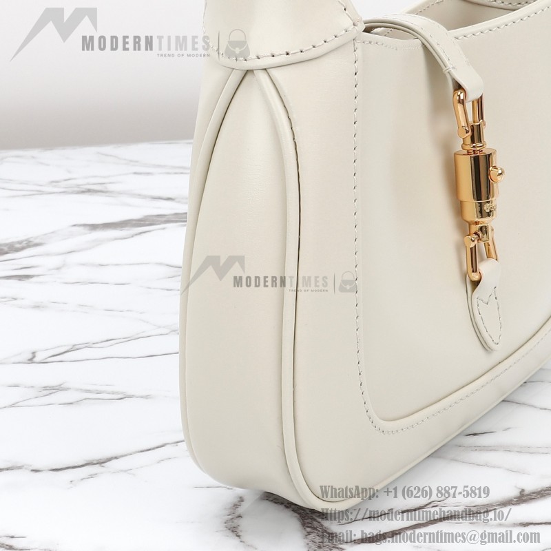 Gucci 637091 Black and White Leather Handbag