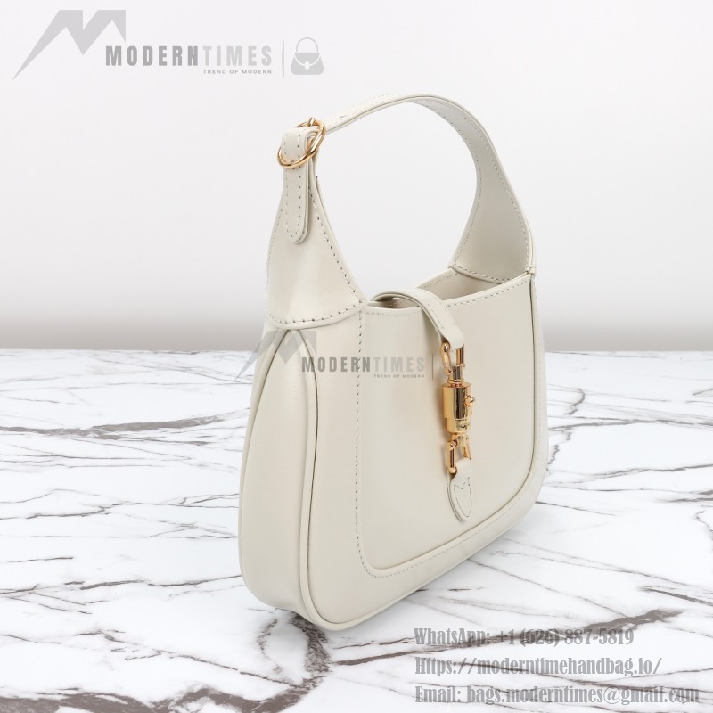 Gucci 637091 Black and White Leather Handbag