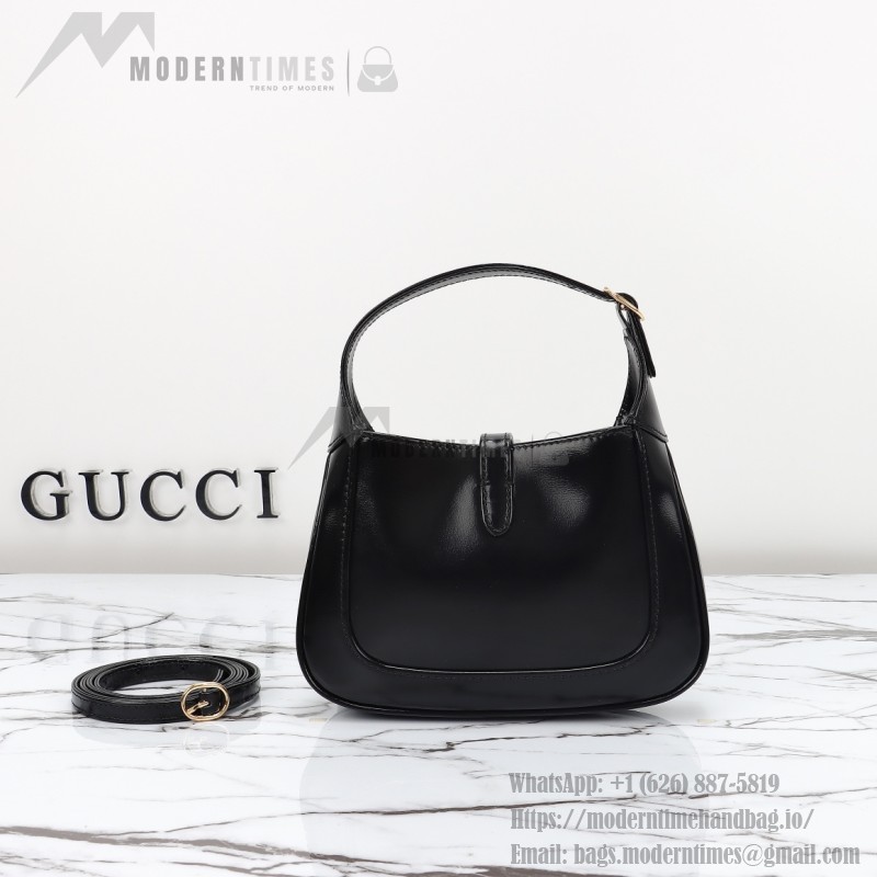 Gucci 637091 Black and White Leather Handbag