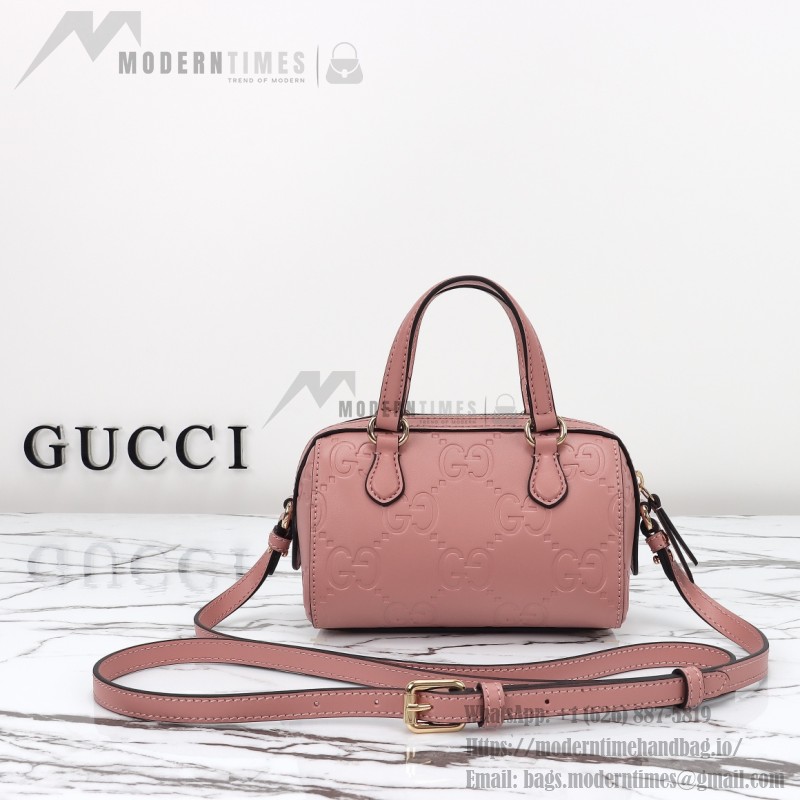 Gucci 790130 Pink and Apricot Leather Handbag