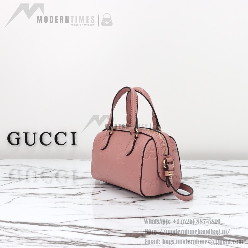 Gucci 790130 Pink and Apricot Leather Handbag