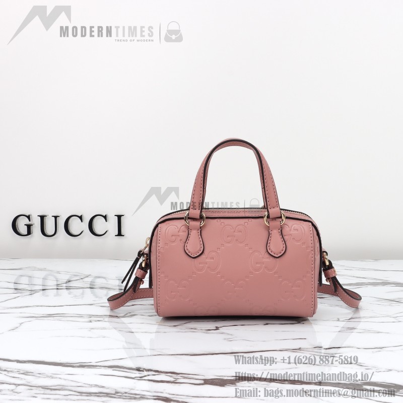 Gucci 790130 Pink and Apricot Leather Handbag