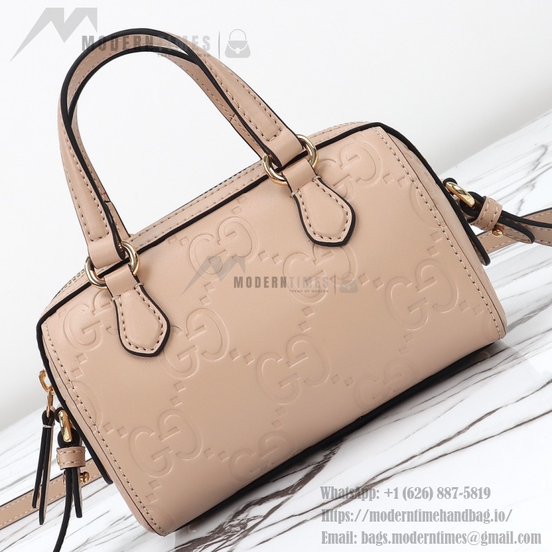 Gucci 790130 Pink and Apricot Leather Handbag
