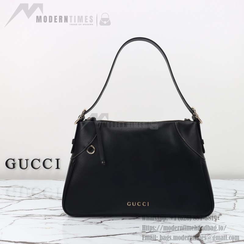Gucci GG Black Canvas Leather Tote Bag 815217