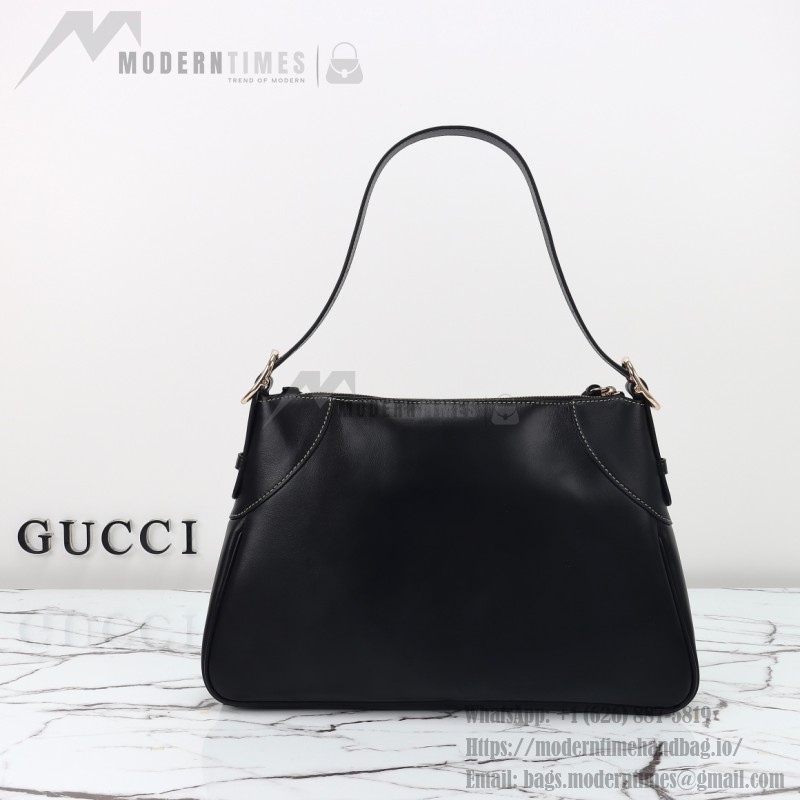 Gucci GG Black Canvas Leather Tote Bag 815217
