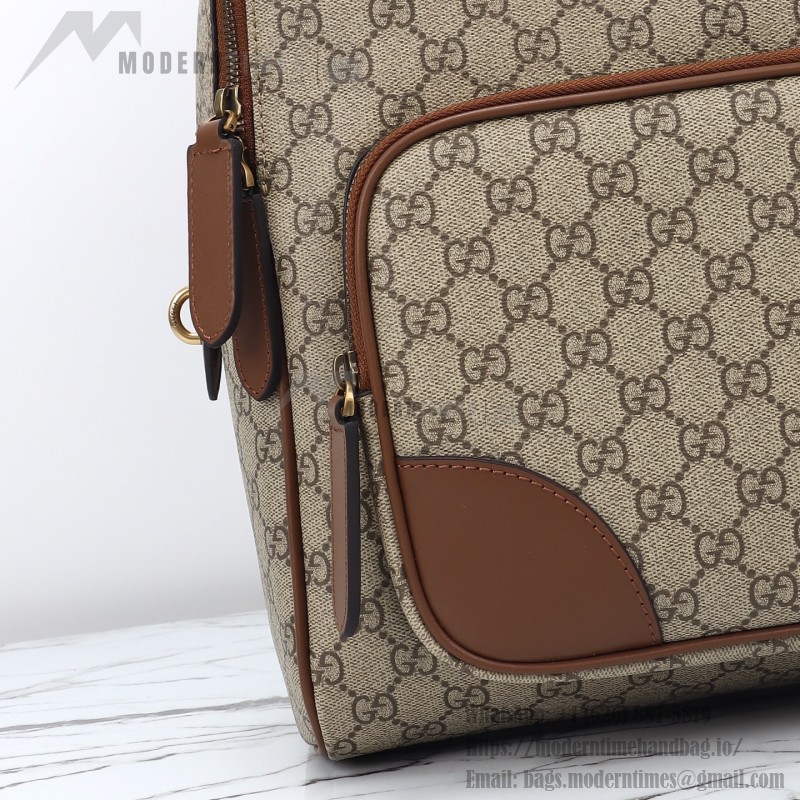 Gucci 821159 Apricot Brown Leather Backpack