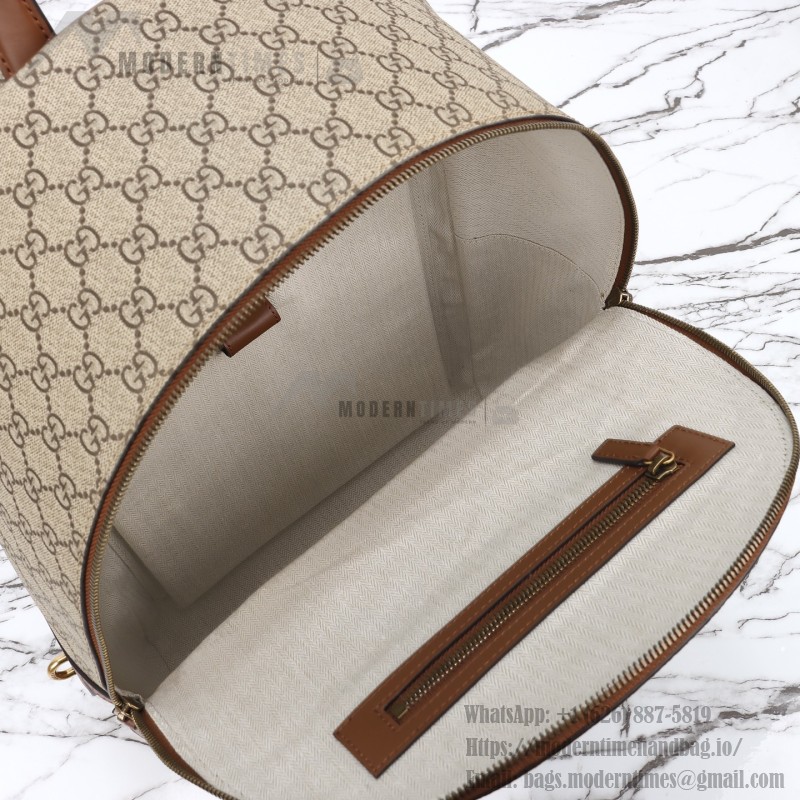 Gucci 821159 Apricot Brown Leather Backpack