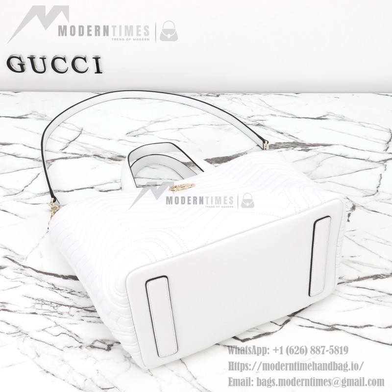 Gucci 847387 / 847386 White Leather Handbag