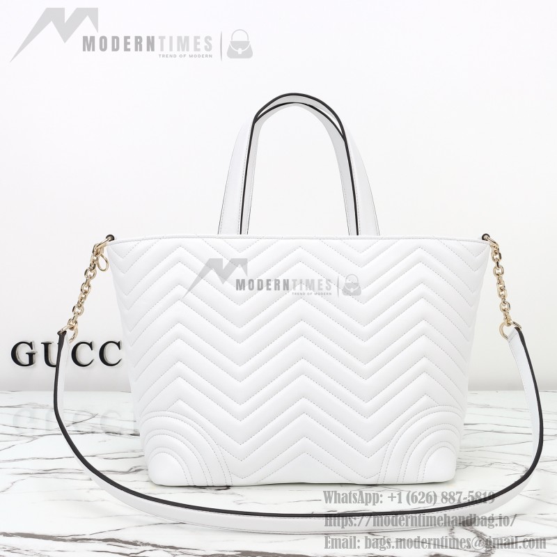 Gucci 847387 / 847386 White Leather Handbag