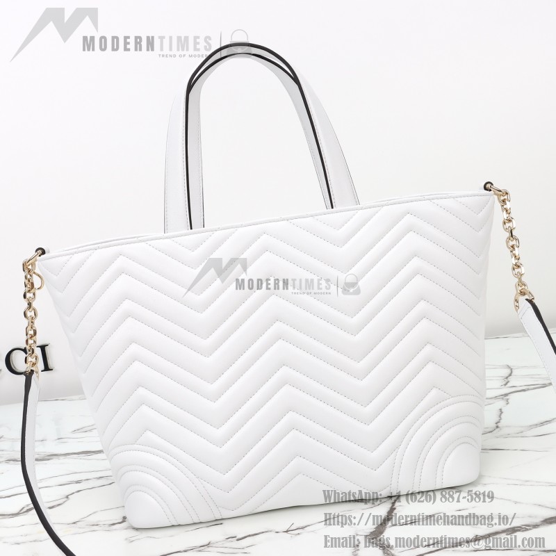 Gucci 847387 / 847386 White Leather Handbag