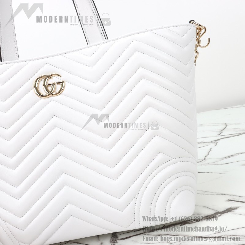 Gucci 847387 / 847386 White Leather Handbag