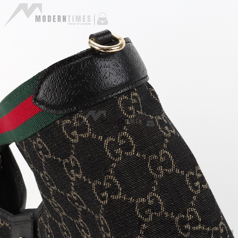 Gucci 865452 Apricot Black Leather Tote Bag