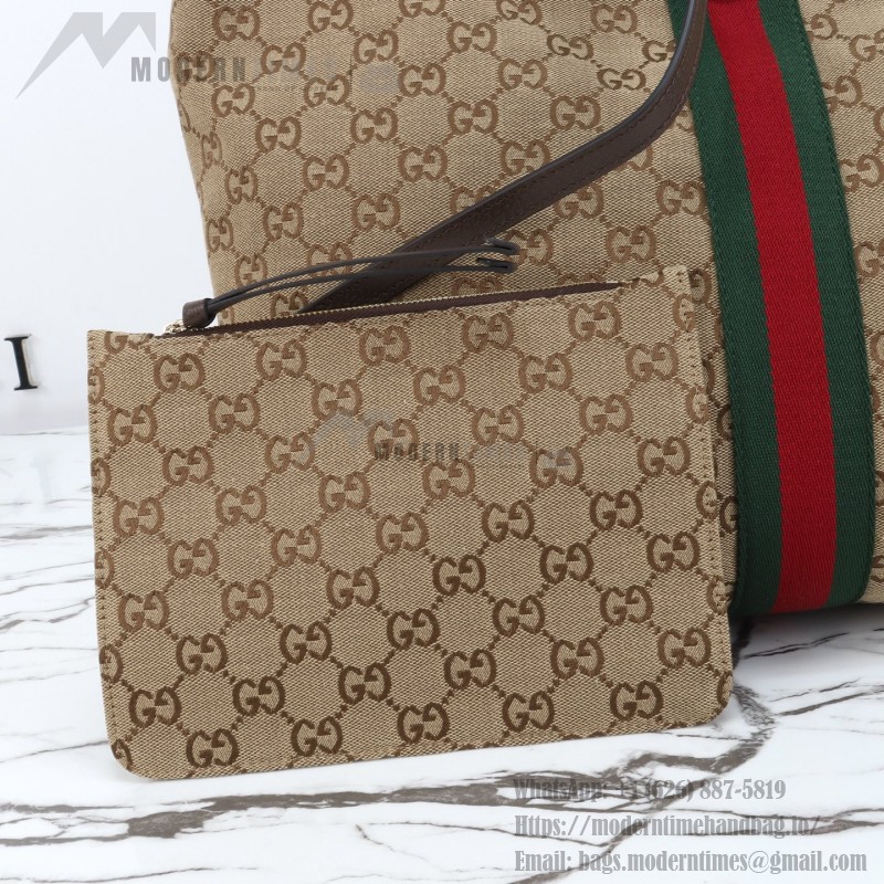 Gucci 865452 Apricot Black Leather Tote Bag