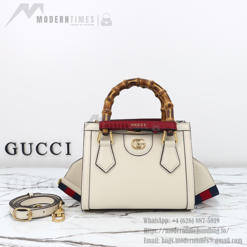 Gucci 702732 Dark Green White Leather Bag with Blue-Red Web Strap 20×16×10 cm