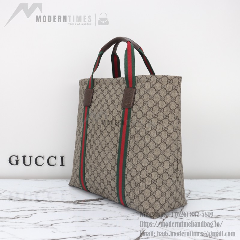 Gucci 763287 Apricot Brown Large Leather Tote Bag 39×41×16 cm