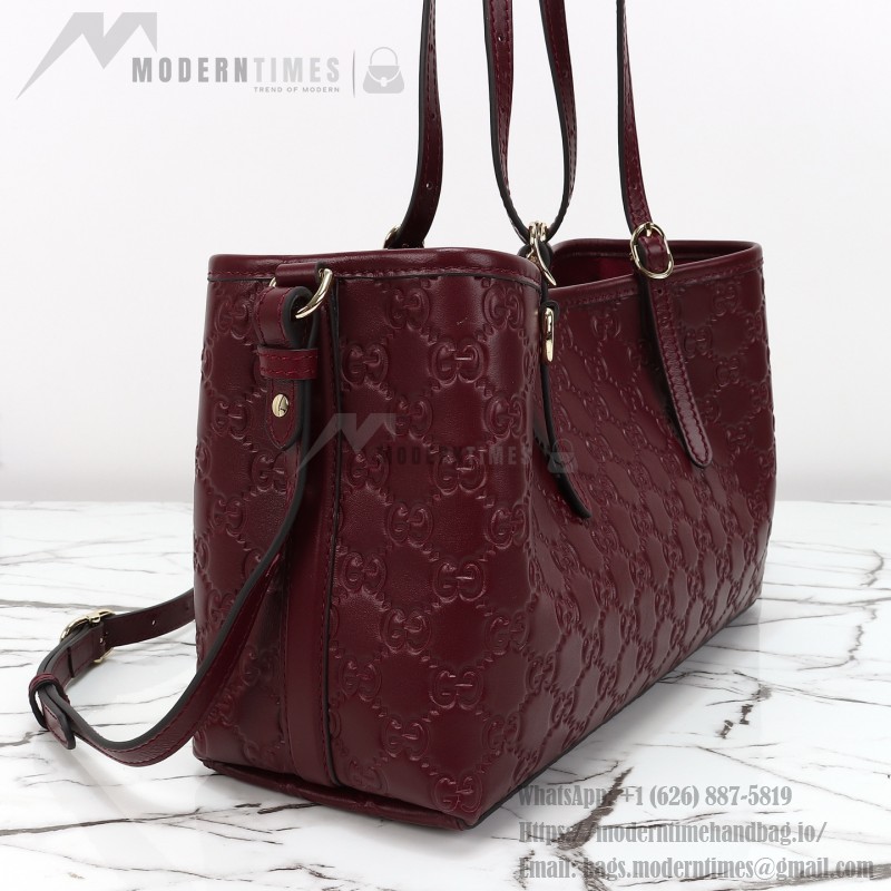 Gucci 815214 Red Embossed Leather Shoulder Bag Original Leather