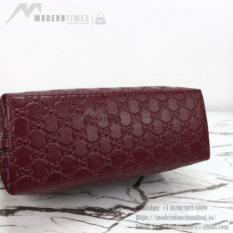 Gucci 815214 Red Embossed Leather Shoulder Bag Original Leather