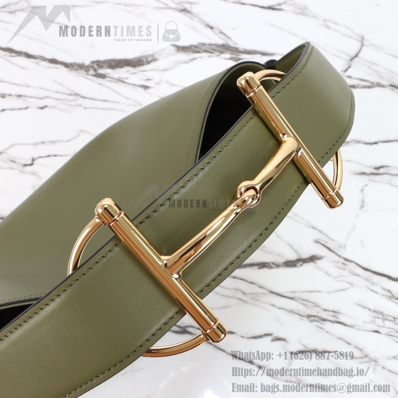 Gucci Brown Canvas Tote with Gray-Green and White Leather – Model 850926 / 850546