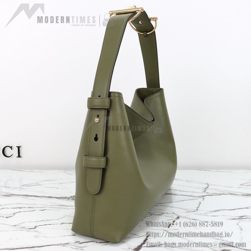 Gucci Brown Canvas Tote with Gray-Green and White Leather – Model 850926 / 850546
