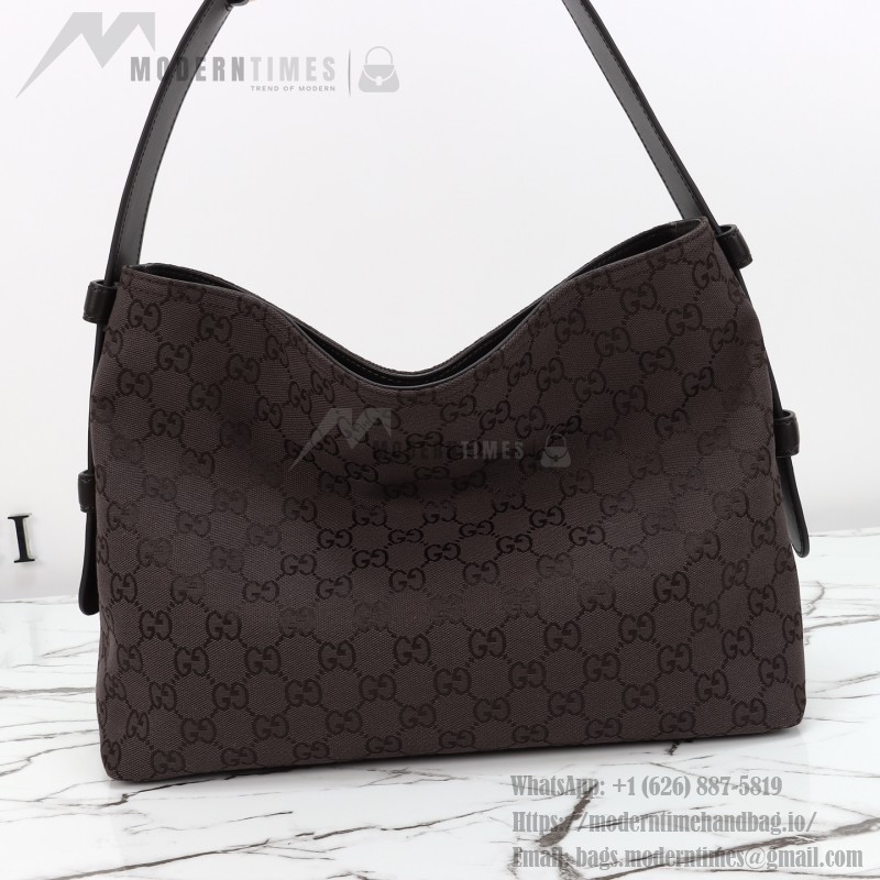 Gucci Brown Canvas Tote with Gray-Green and White Leather – Model 850926 / 850546