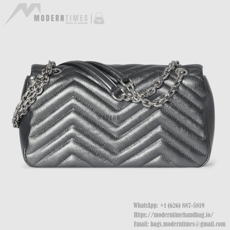 Gucci Silver and Black-Silver Leather Shoulder Bag – Models 837280 / 854863