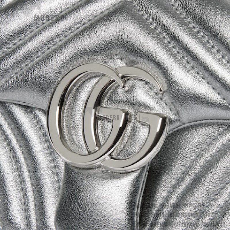 Gucci Silver and Black-Silver Leather Shoulder Bag – Models 837280 / 854863