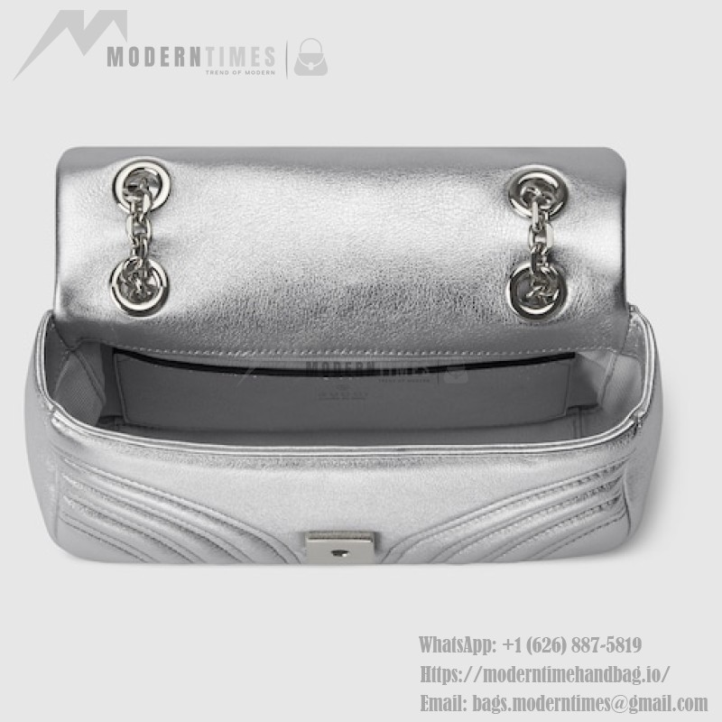 Gucci Silver and Black-Silver Leather Shoulder Bag – Models 837280 / 854863