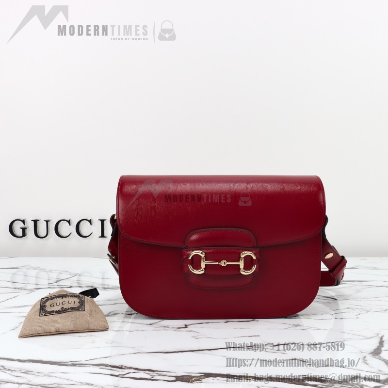 Gucci 602204 White Leather Shoulder Bag with Red and Green Accents
