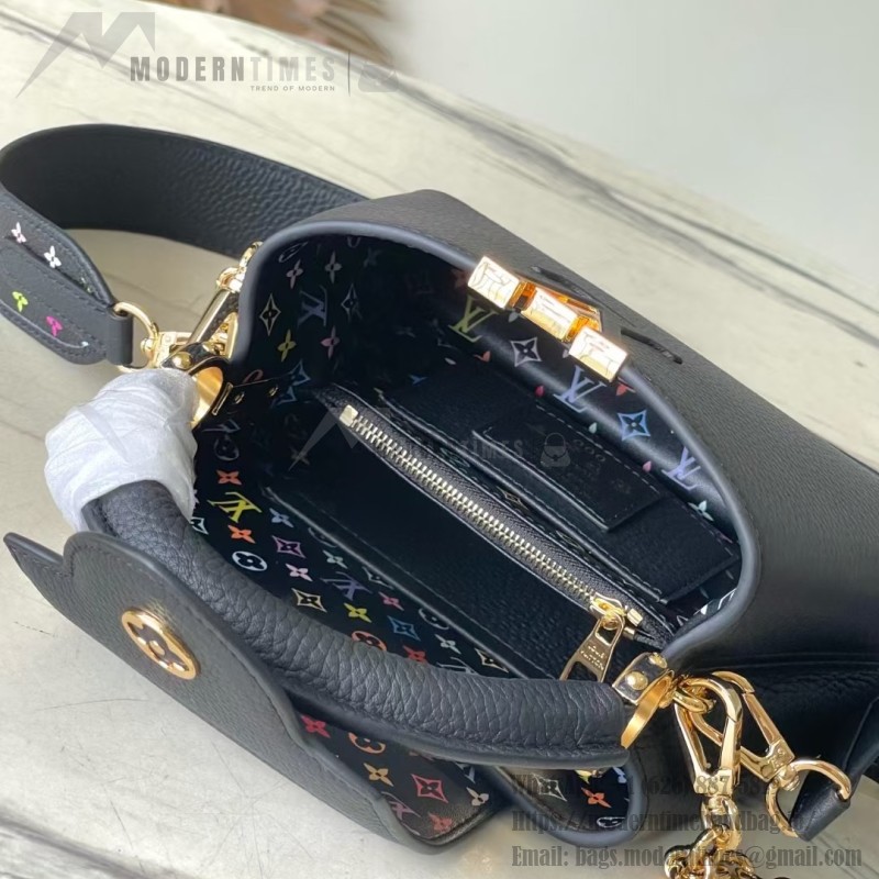 Louis Vuitton Capucines M13878 Murakami Panda Black Multicolor Handbag