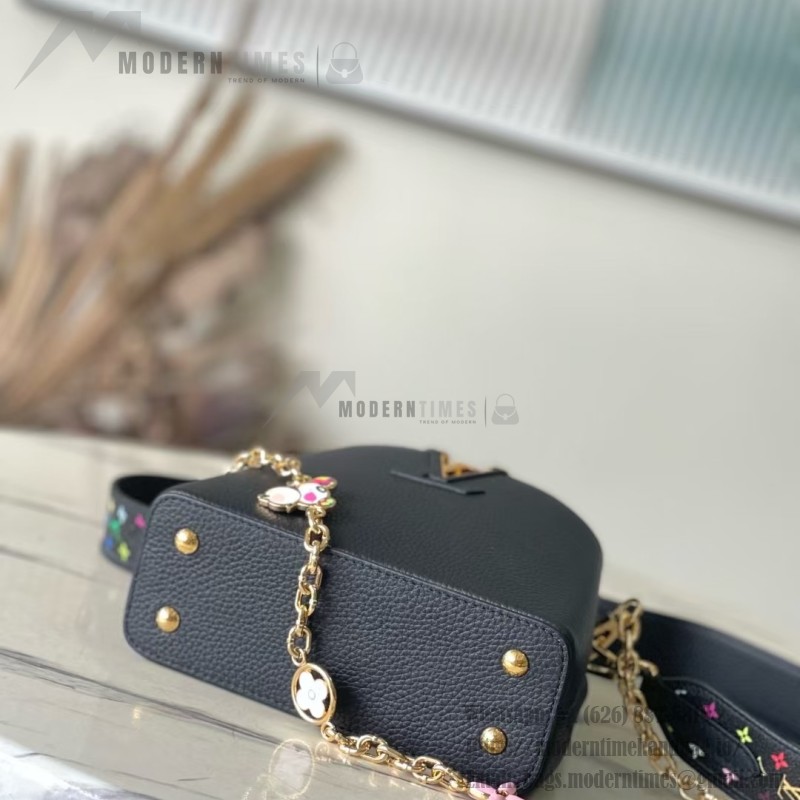 Louis Vuitton Capucines M13878 Murakami Panda Black Multicolor Handbag