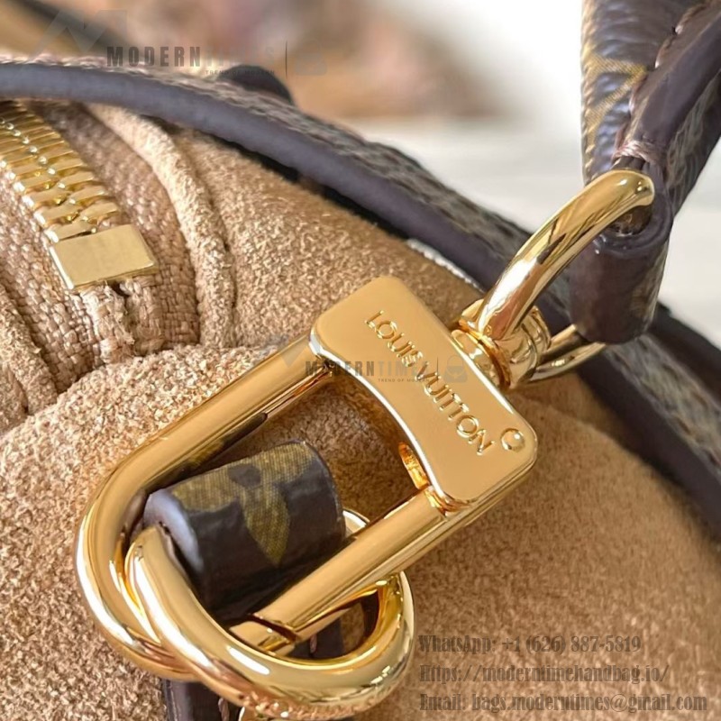 Louis Vuitton Express Medium M26358 Brown Suede Leather Handbag