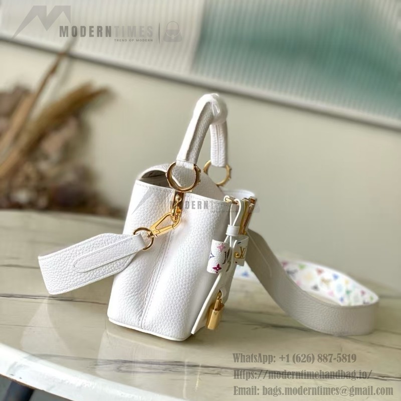 Louis Vuitton × Murakami Capucines M13253 Light Green Off-White Tri-Color Limited Edition – Premium Replica