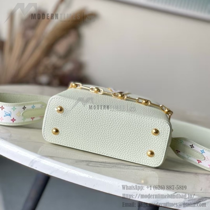 Louis Vuitton × Murakami Capucines M13253 Light Green Off-White Tri-Color Limited Edition – Premium Replica